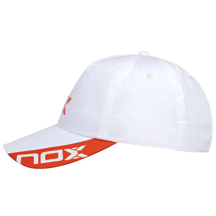 NOX WHITE CAP RED LOGO